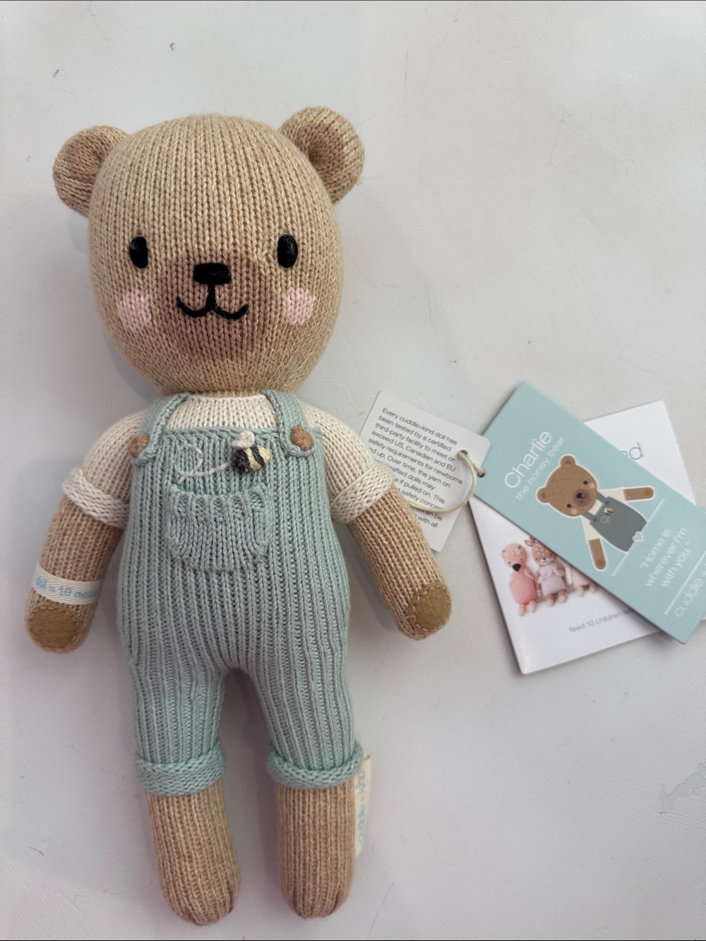 NWT Cuddle + Kind Charlie the Honey Bear, Little 13”